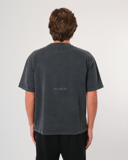 FADED PRINT TEE - WASHED CHARCOAL