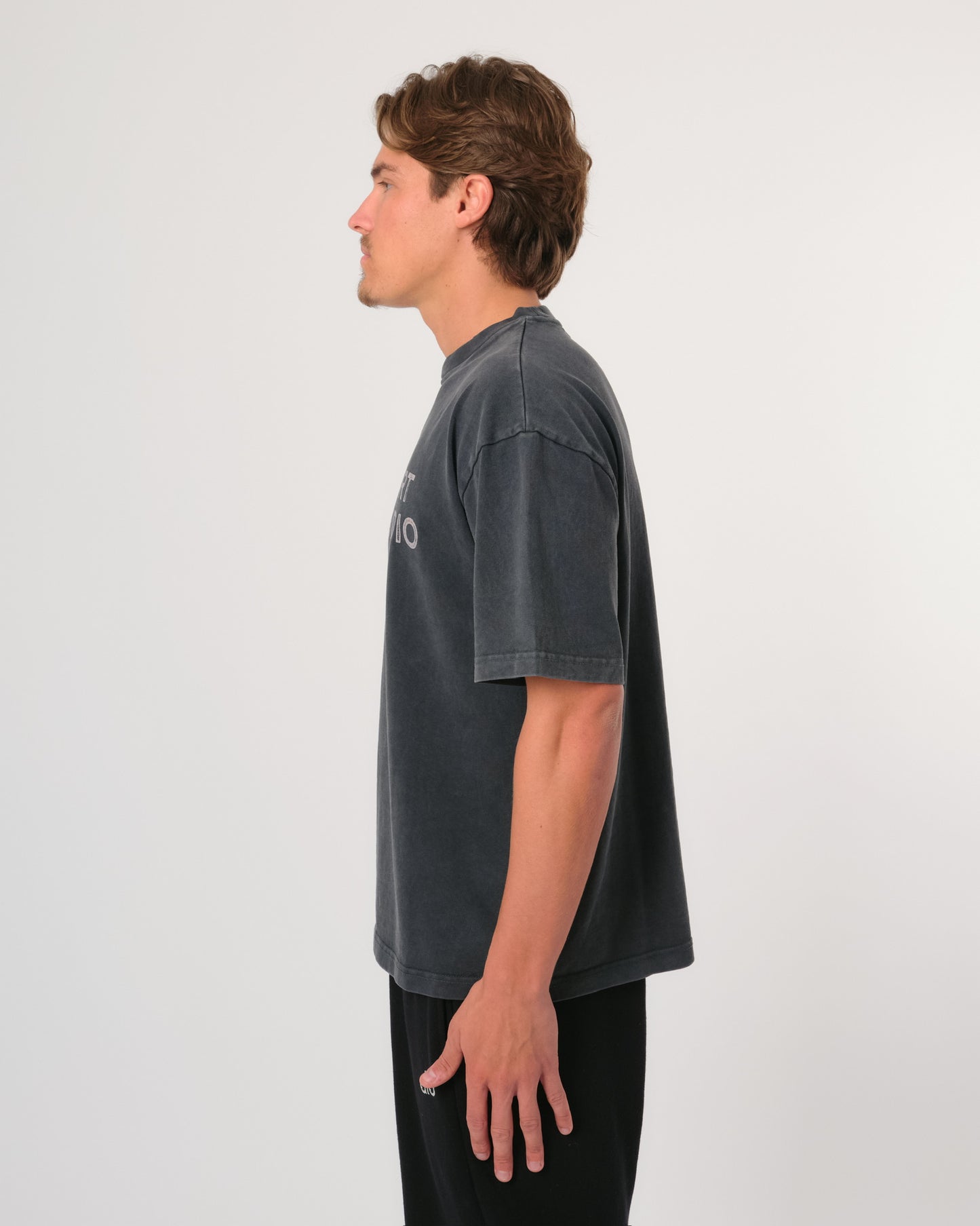 FADED PRINT TEE - WASHED CHARCOAL