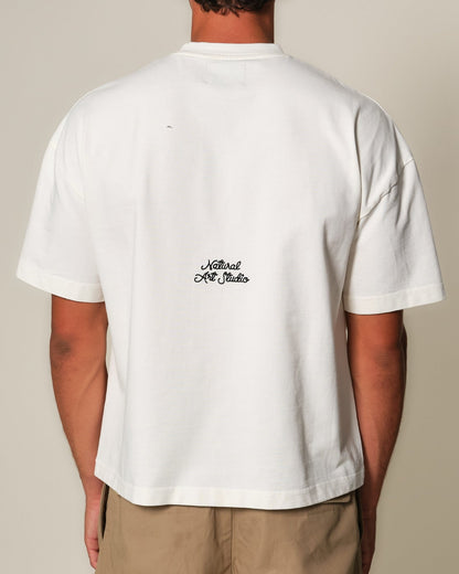 White USA Print Tee