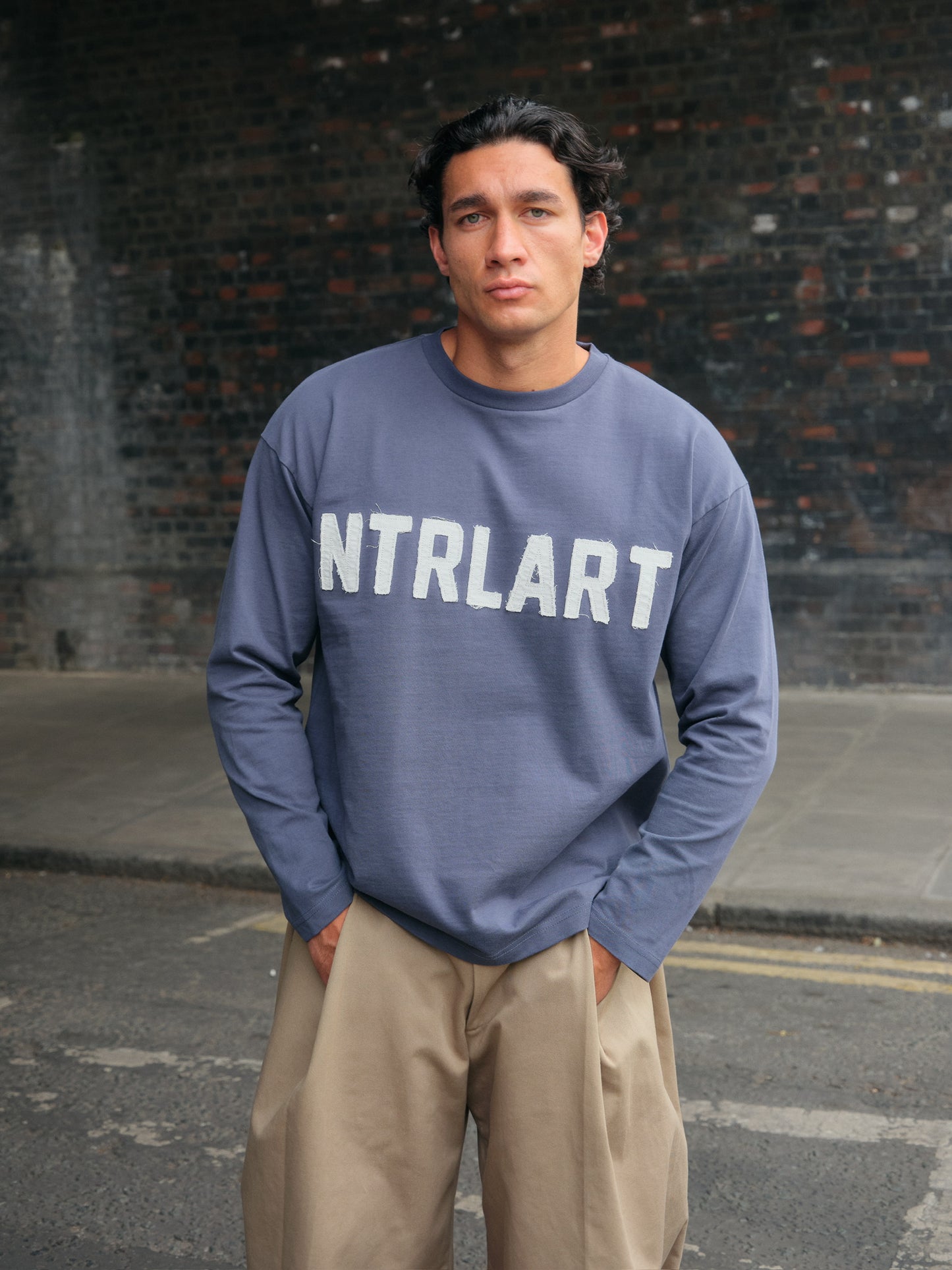 Navy Appliqué L/S