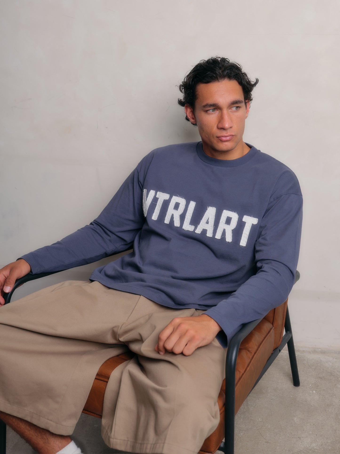 Navy Appliqué L/S